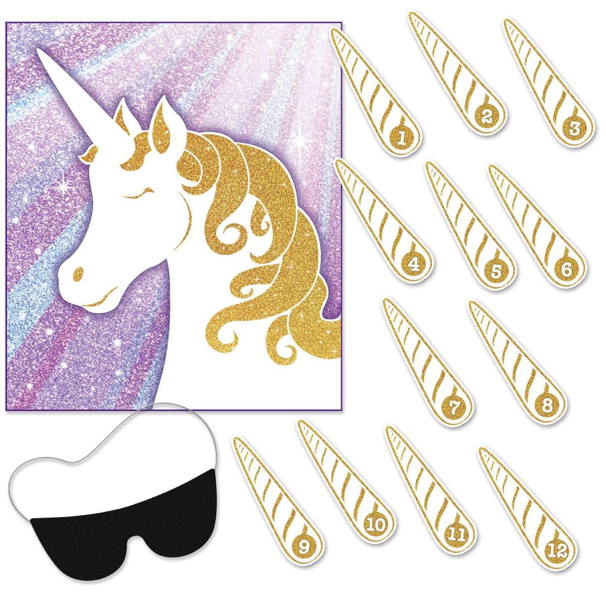 Unicorn Horn party game from our two game pack by Beistle 60560 available in the UK here at Karnival Costumes online party shop