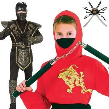 Ninja fancy dress costumes for boys from a large collection of children's dress-up all available here at Karnival Costumes online party shop