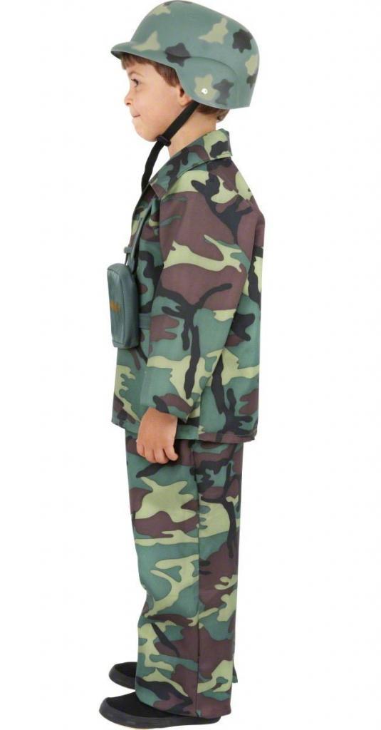 Side view of our Army Soldier Boy's Fancy Dress by Smiffys 38662 available here at Karnival Costumes online party shop
