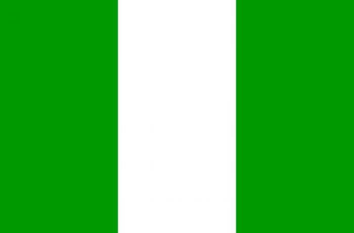 Nigeria National Flag in Polyester. One of the 32 national teams in the 2014 FIFA World Cup Finals.