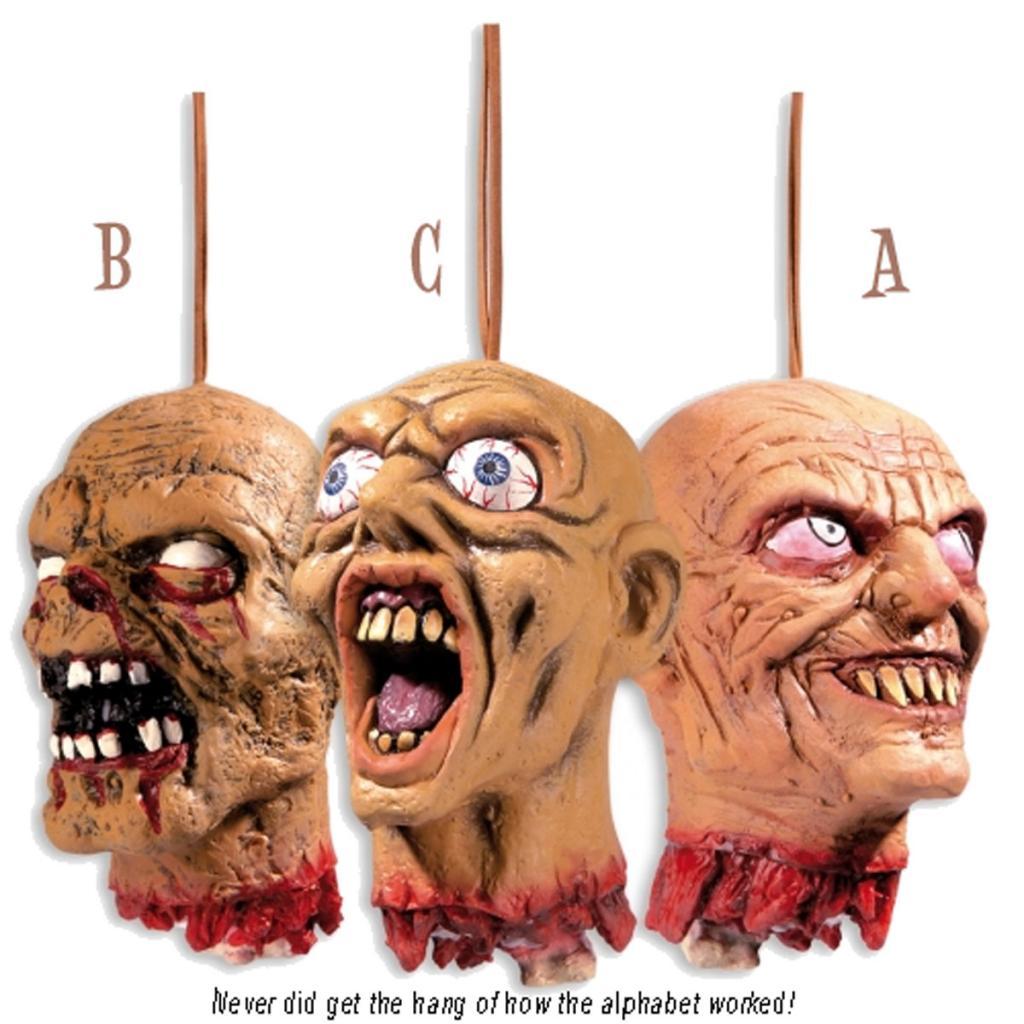 Hanging Decapitated Head Halloween Prop collection at Karnival Costumes