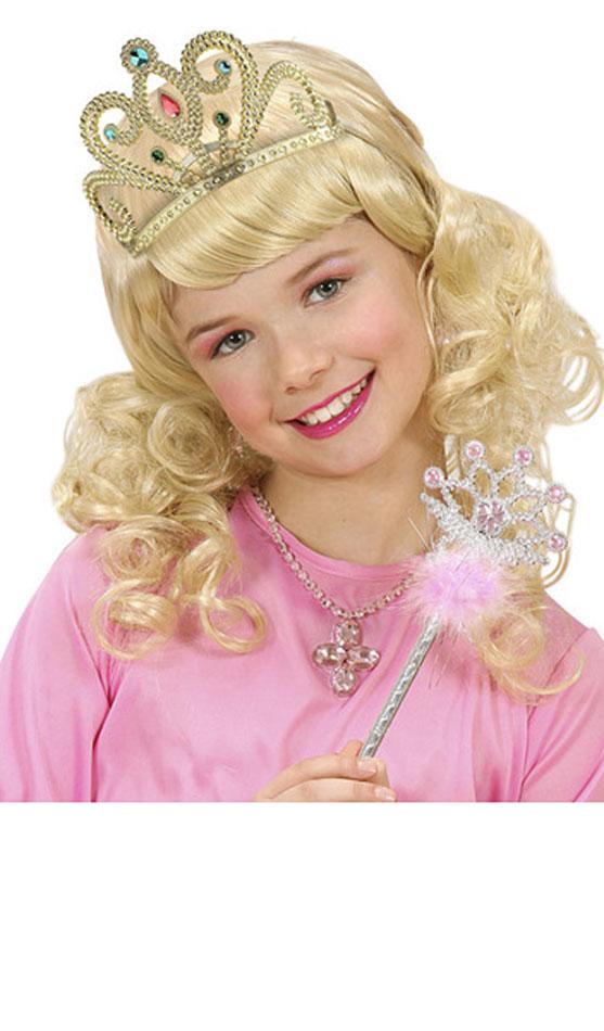 Kid's Gold Tiara with Coloured Gemstone 01056 from Karnival Costumes
