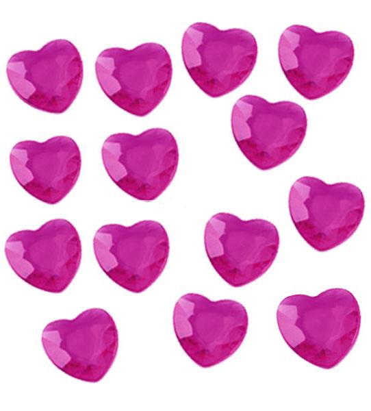 Diamantes 12mm Hearts in Cerise or Hot Pink 623019 and available from Karnival Costumes