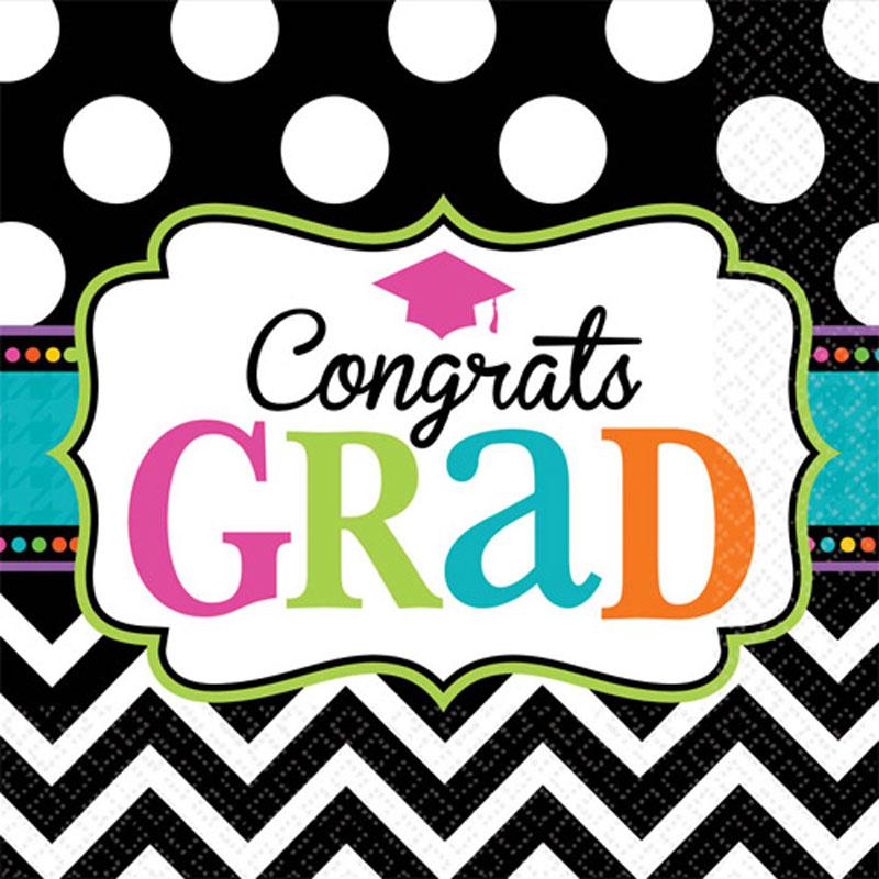 Pack of 16x 33cm Graduation Luncheon Napkins by Amscan 711377RP and available from Karnival Costumes online party shop