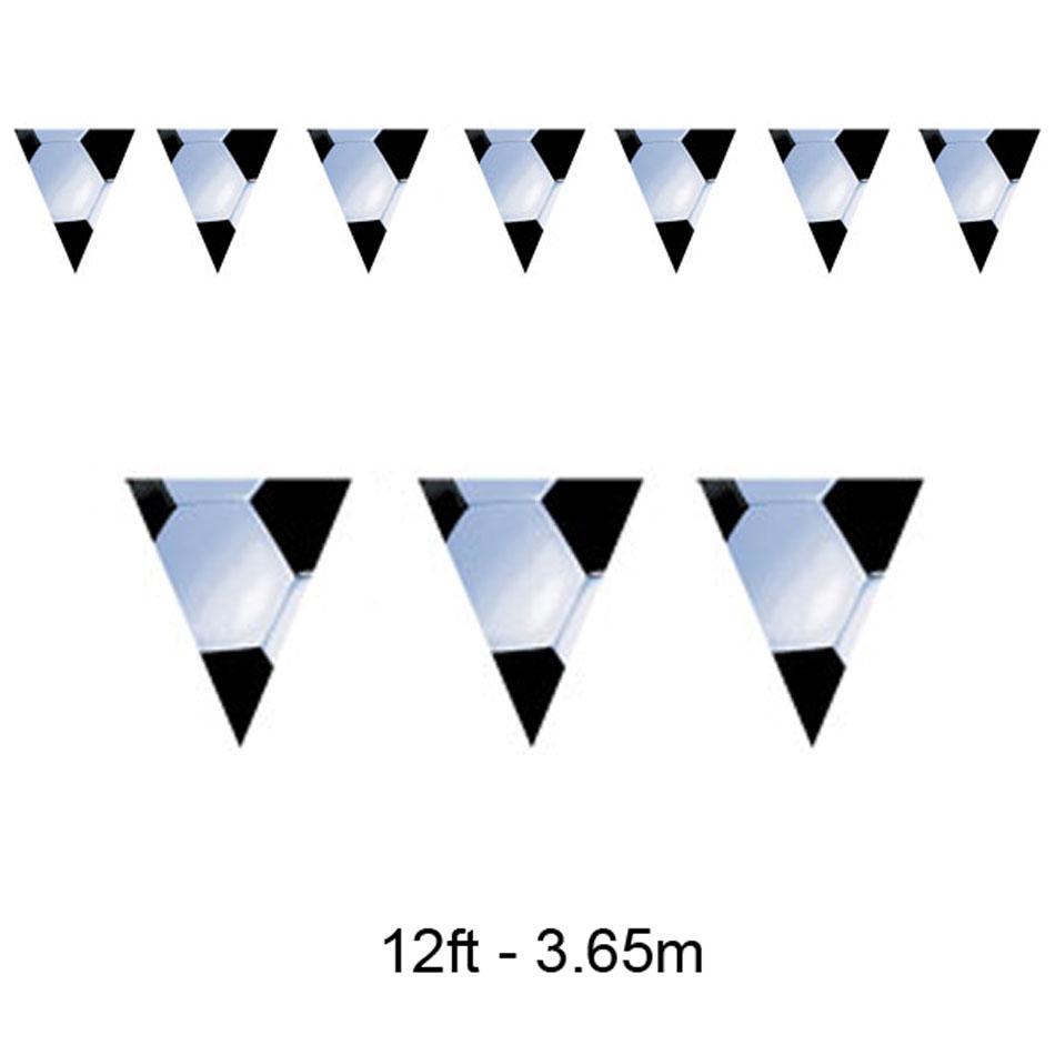 12ft length of Football Party Pennant Bunting by Amscan 129877 and available from Karnival Costumes online party shop