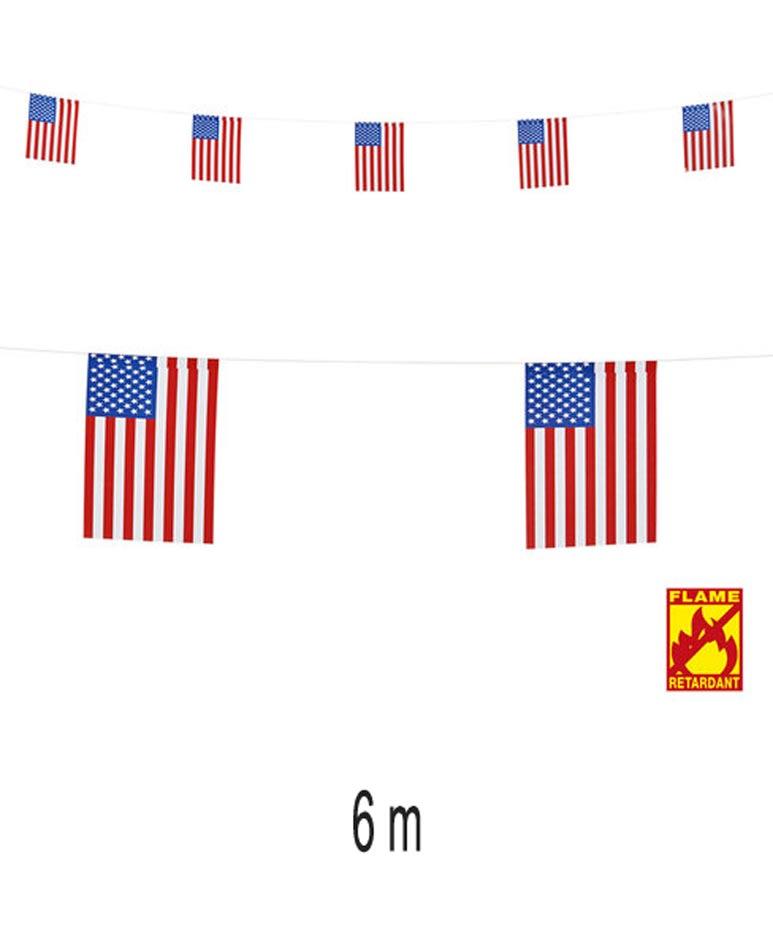 6m length of USA Stars and Stripes Flag Bunting by Widmann 05320 available from Karnival Costumes