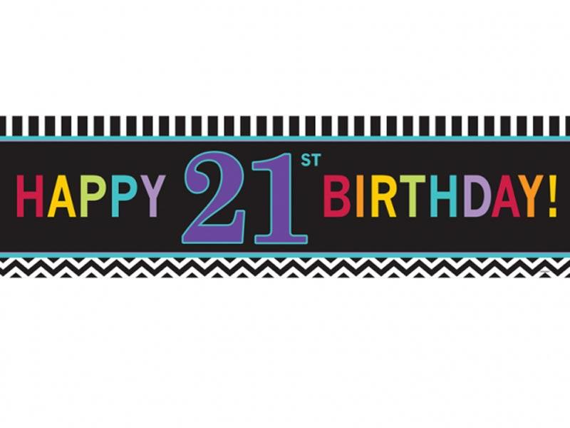 21st Happy Birthday Giant Banner 165cm by Amscan 997919 available here at Karnival Costumes online party shop