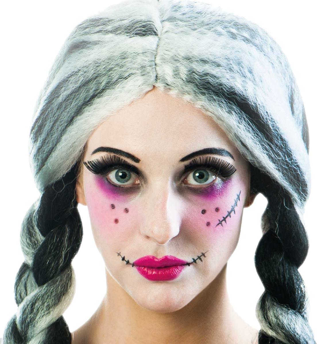 Stunning Gothic Ragdoll Make-up effect crated using the kit by Amscan 9901424 available here at Karnival Costumes online party shop