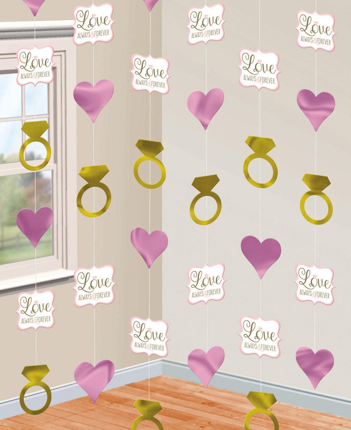 Love Always & Forever String Decorations by Amscan 671595 available here at Karnival Costumes online party shop