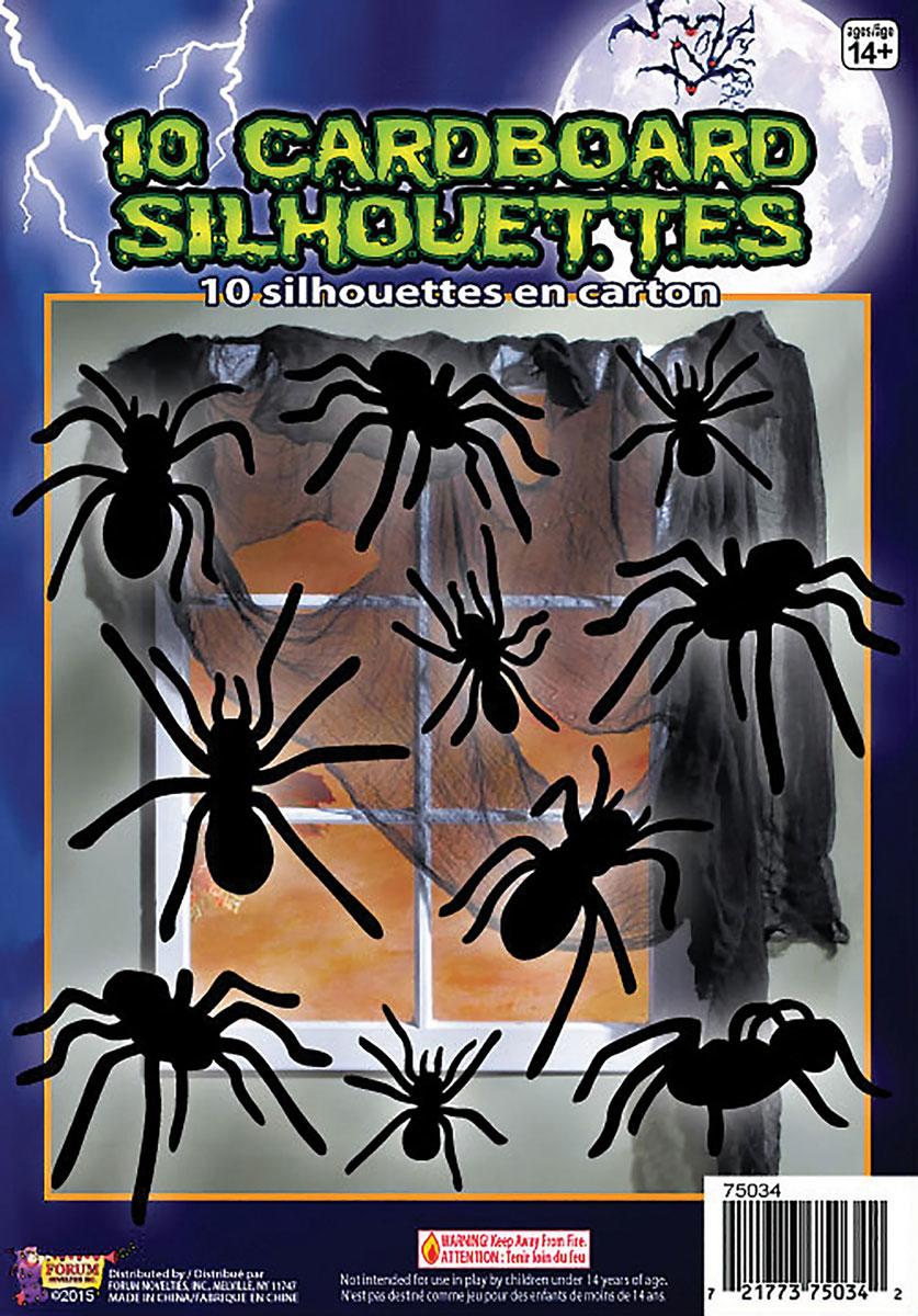 Silhouette Shadow Spiders 10pc by Forum Novelties 75034 available here at Karnival Costumes online party shop