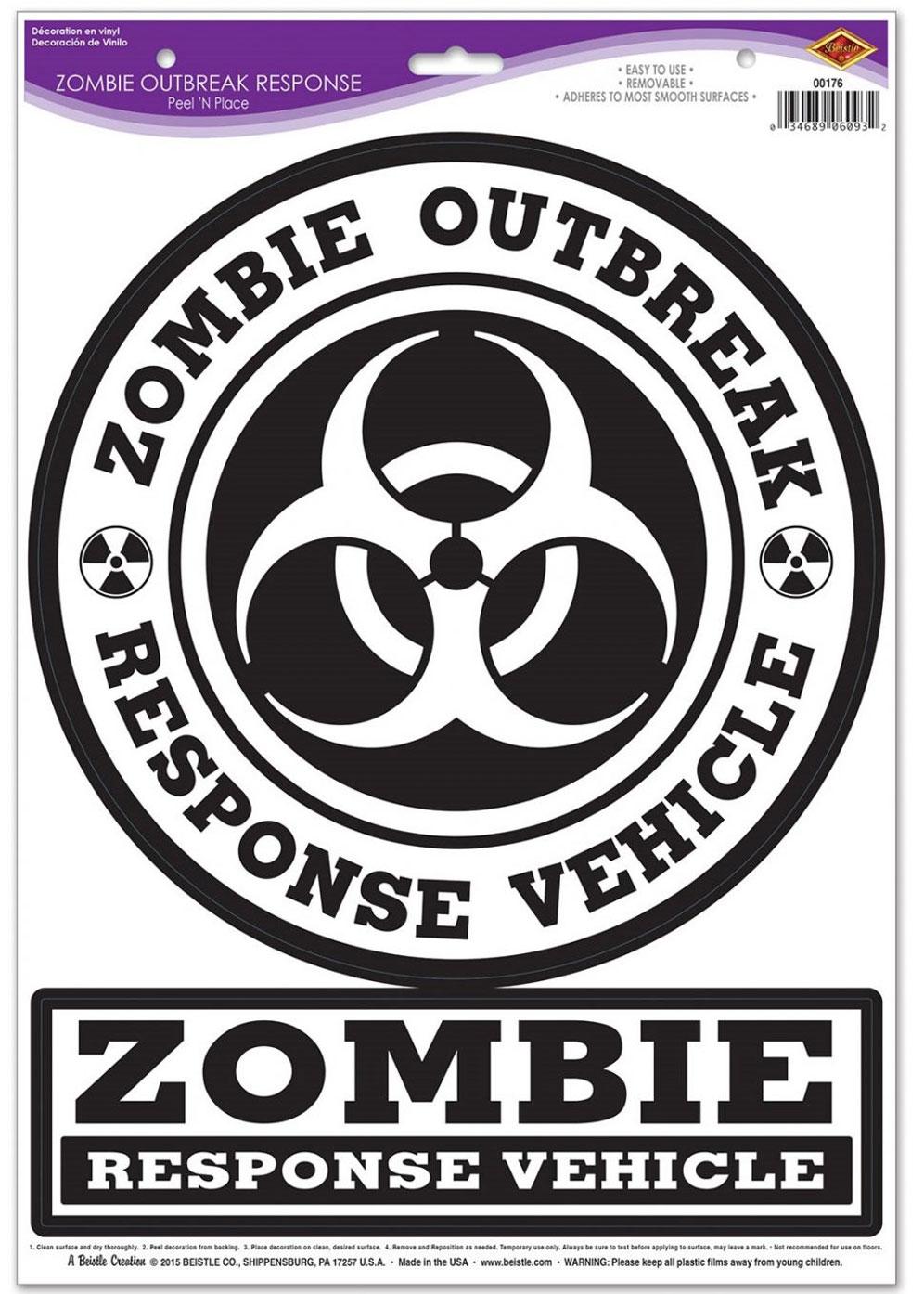 Zombie Outbreak Response Halloween Decorations by Beistle 00176 available here at Karnival Costumes online party shop