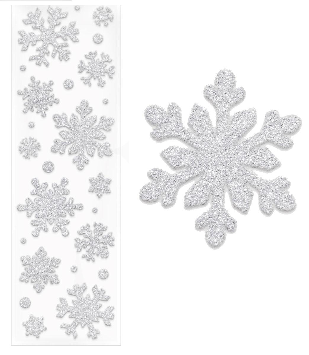 Snowflake Glitter Gel Window Clings by Amscan 243958 available here at Karnival Costumes online party shop