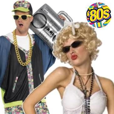 Nineteen Eighties 1980's 80's fancy dress costumes for men and women. Relive the past with this super range of historical dress-up available here at Karnival Costumes online party shop