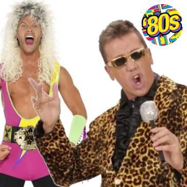 1980's fancy dress costumes for men. A decade not only about music and fashion also included Wrestling super-stars. All available here at Karnival Costumes online party shop.