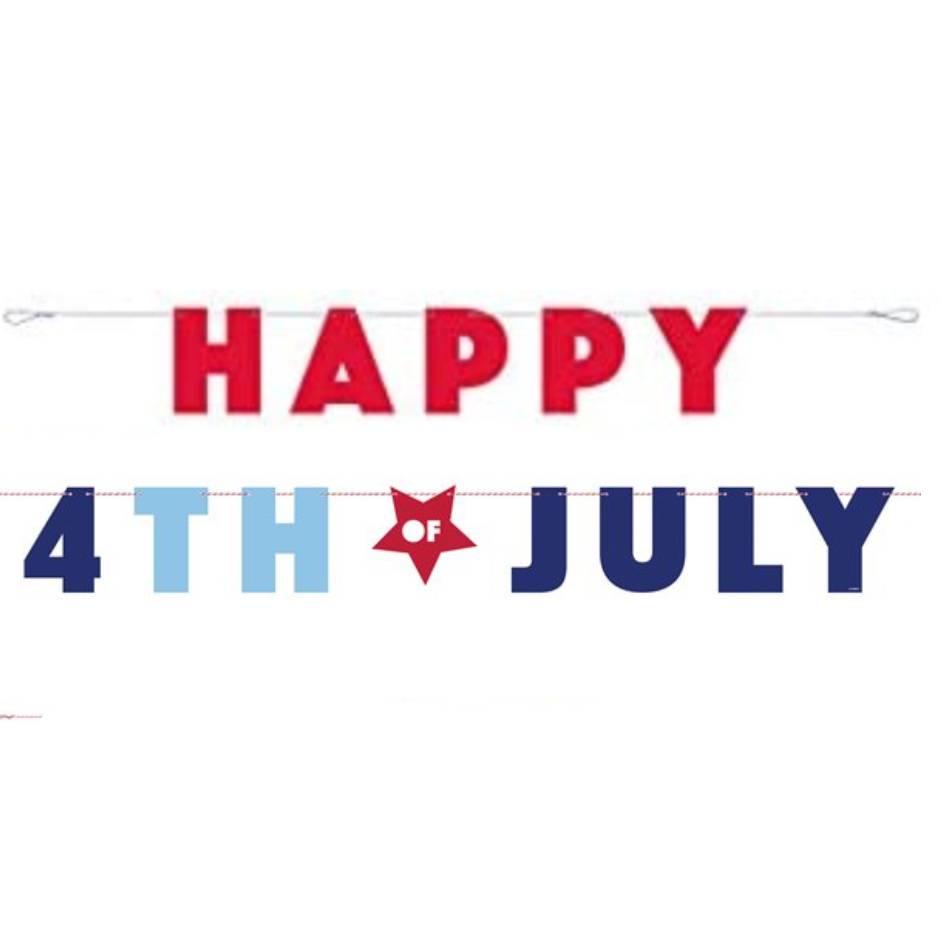 Happy 4th of July Celebration Banner by Unique 61746 available here at Karnival Costumes online party shop
