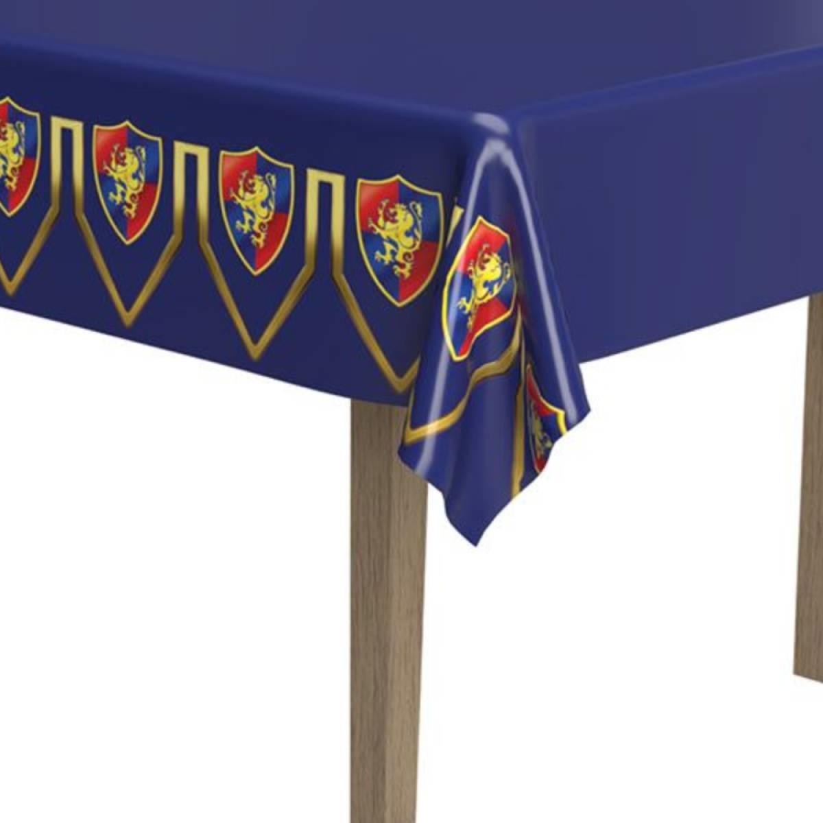 Close-up of our Medieval Themed Plastic Tablecover by Beistle 57056 available here at Karnival Costumes online party shop