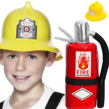 Firefighter fancy dress costume accessories for all. Great selection of firemen's helmets, extinguishers and more available here at Karnival Costumes online party shop