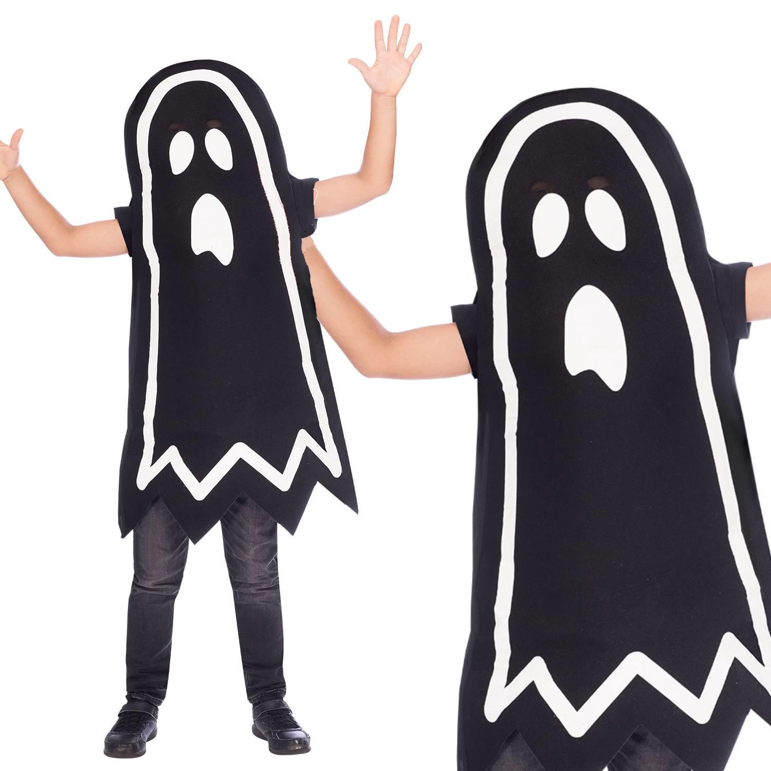 Glow in the Dark Children's Ghost Fancy Dress Costume by Amscan 9907102 9907103 and 9907104 available here at Karnival Costumes online Halloween party shop