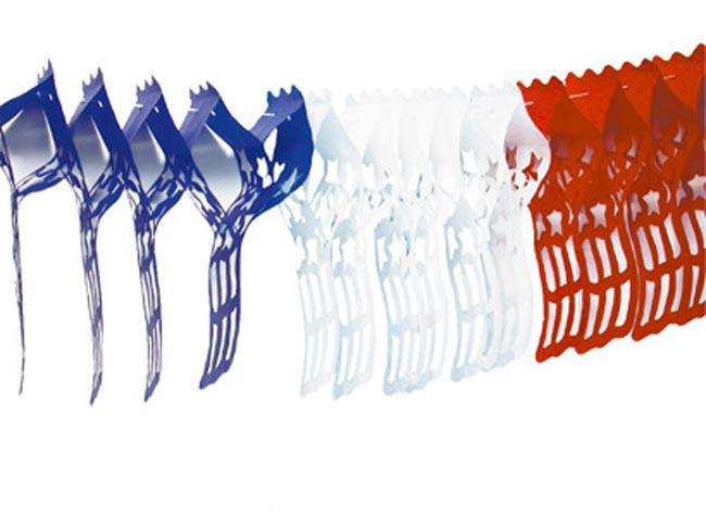 USA Red White and Blue Stars and Stripes Garland - 13' long