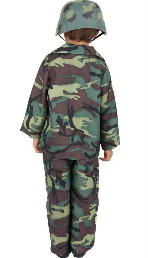 Rear view of our Army Soldier Boy's Fancy Dress by Smiffys 38662 available here at Karnival Costumes online party shop