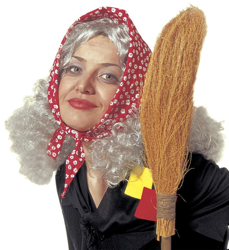 Old Lady Wig with Headscarf by Widmann 6009B available here at Karnival Costumes online party shop