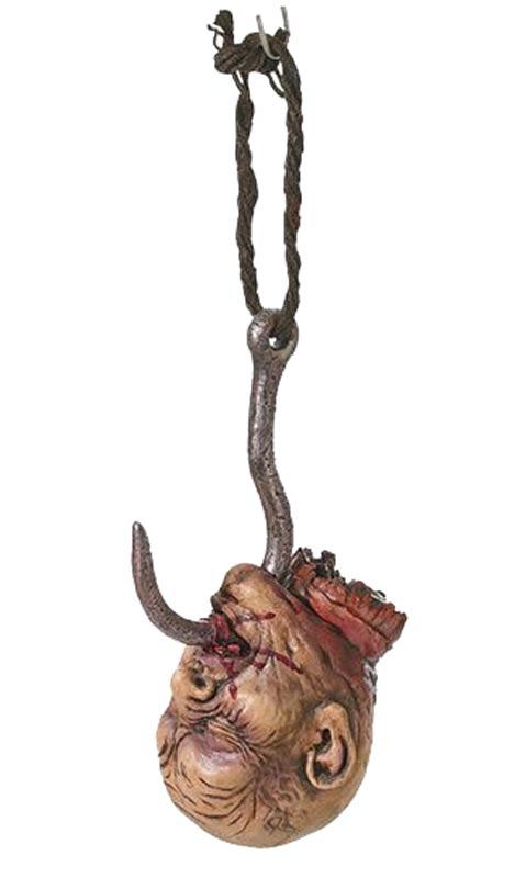 Decapitated Head - Upside Down on Hook Halloween Props