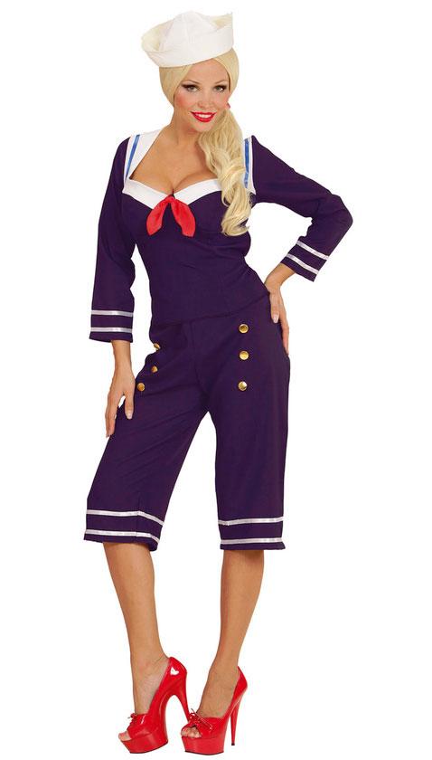 Women's Pin Up Sailor Fancy Dress Costume by Widmann 0034 available here at Karnival Costumes online party shop
