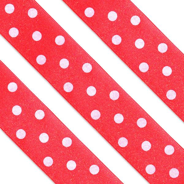1m length of 25mm wide Red Dolka Dot Cake Ribbon by Anniversary House BU086 and available from Karnival Costumes