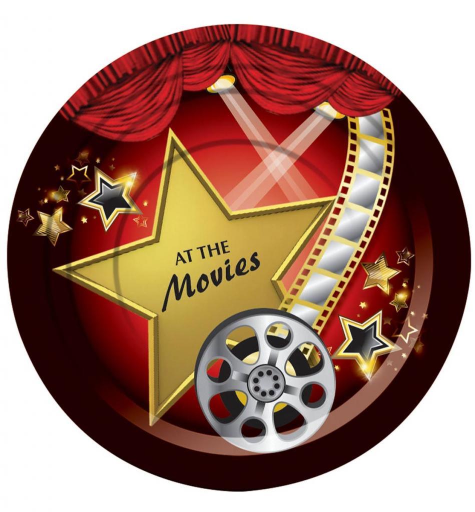 Pack of 8 dessert plates from the Hollywood inspired At the Movies range by Forum Novelties 75862 available from Karnival Costumes online party shop