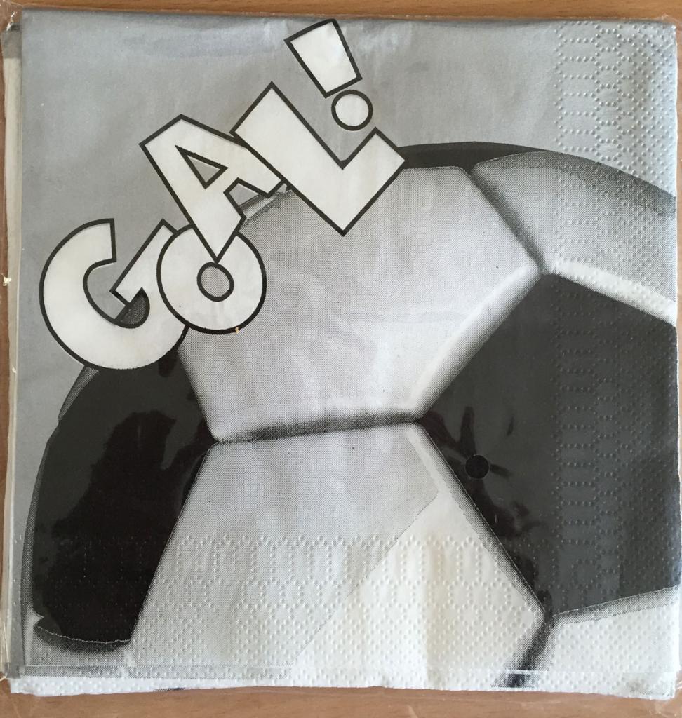 Pack of 12, 2ply GOAL Football Napkins for your soccer themed party available from Karnival Costumes online party shop