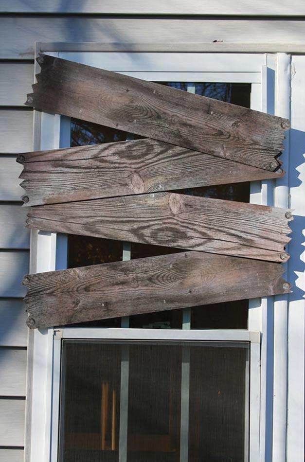 Haunted House Window Boards in plain finish 91274 available here at Karnival Costumes online Halloween party shop