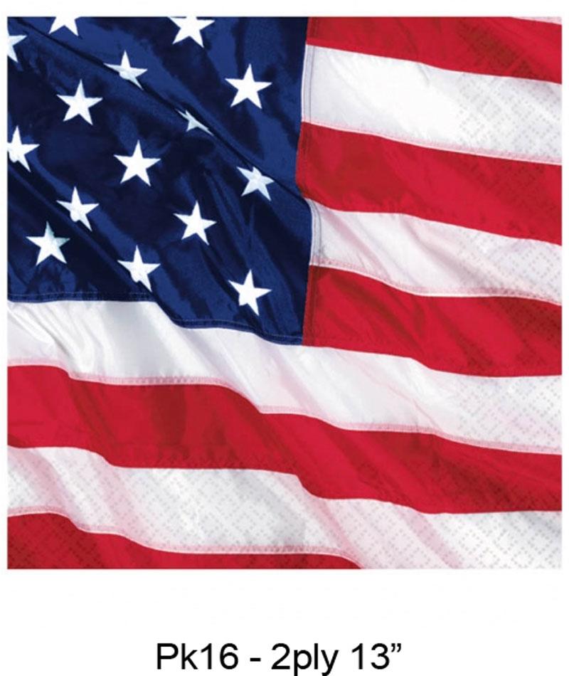 USA Flying Colours Luncheon Napkins - 13" Paper 2Ply by Amscan 515028 and available from Karnival Costumes online party shop