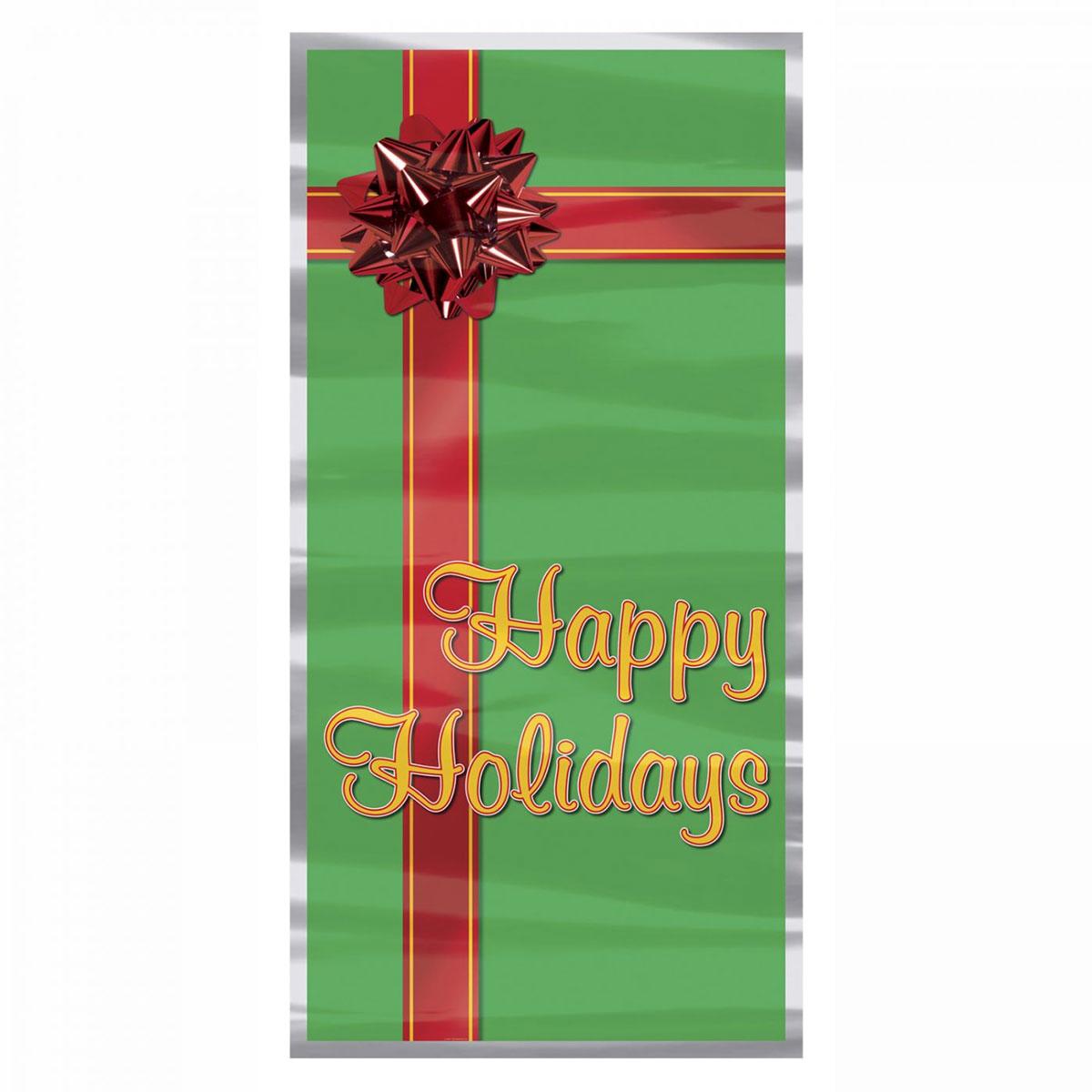 Happy Holidays Door Cover by Beistle 20010 available here at Karnival Costumes online Christmas party shop