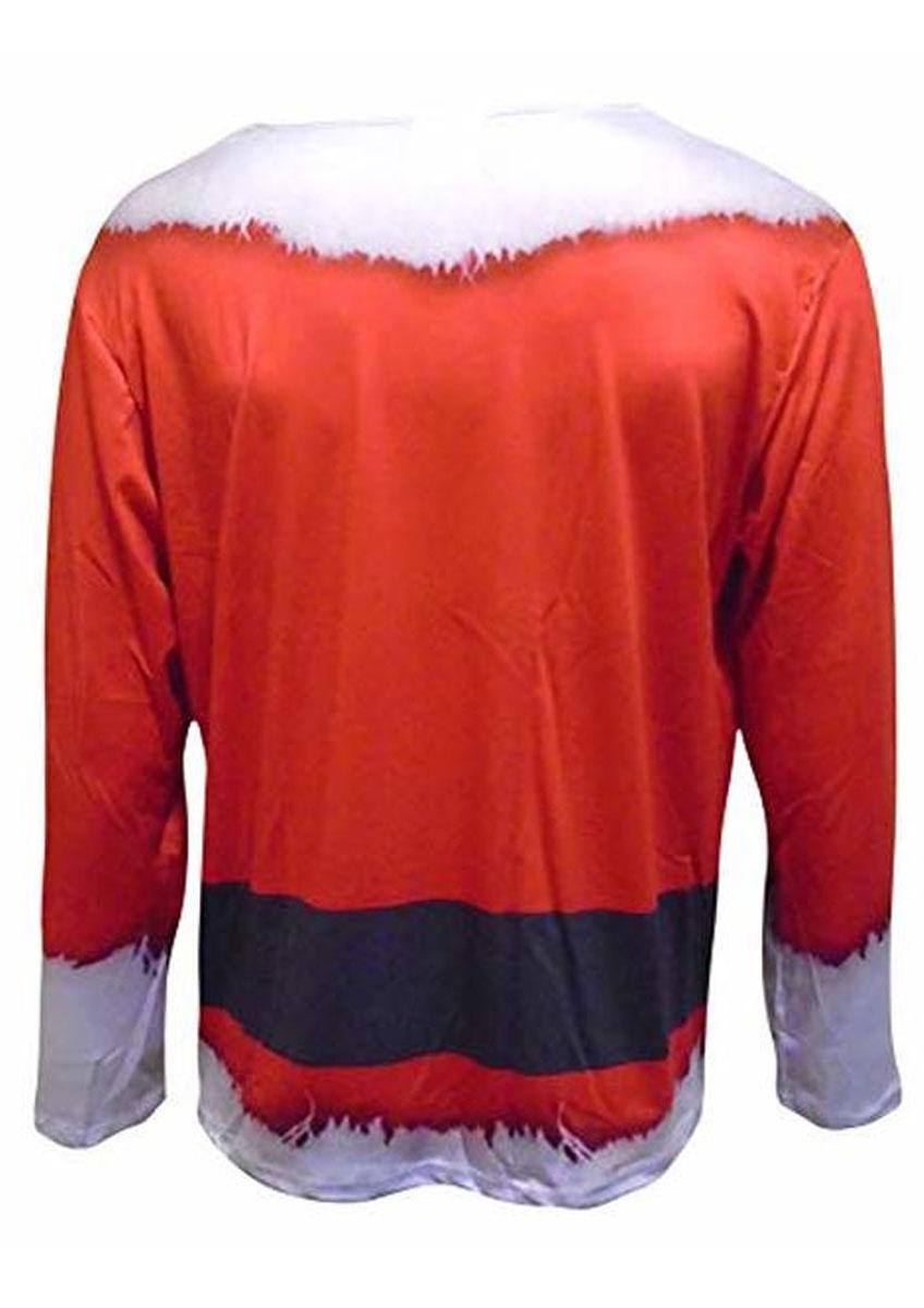 Rear view of our novelty Santa T-Shirt by Henbrandt W24291 available in one-size from Karnival Costumes online Chrstmas Party Shop