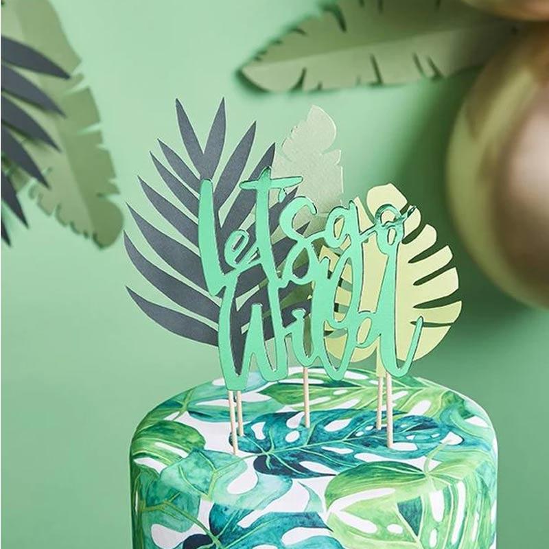 Deluxe 4pc Lets Go Wild Cake Topper Set by Club Green HBTH102 available here at Karnival Costumes online party shop
