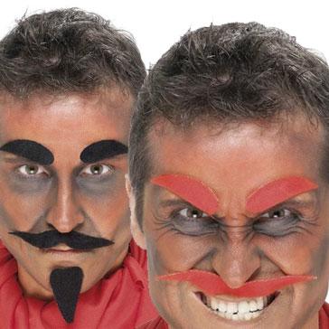 Halloween facial hair fancy dress costume make-up effect. Great selection available here at Karnival Costumes online party shop