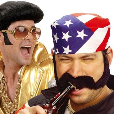 Self-Adhesive and stick on sideburns costume make-up effects. Great selection available here at Karnival Costumes online party shop