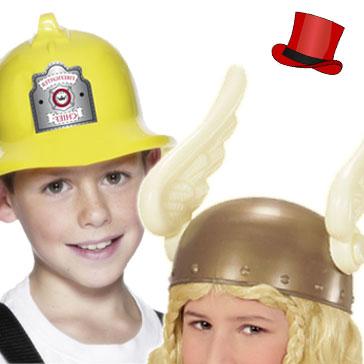 Childrens costume hats and headwear. When the imagination runs riot we've got the hat to suit. Big selection of boys and girls character hats available here at Karnival Costumes online party shop