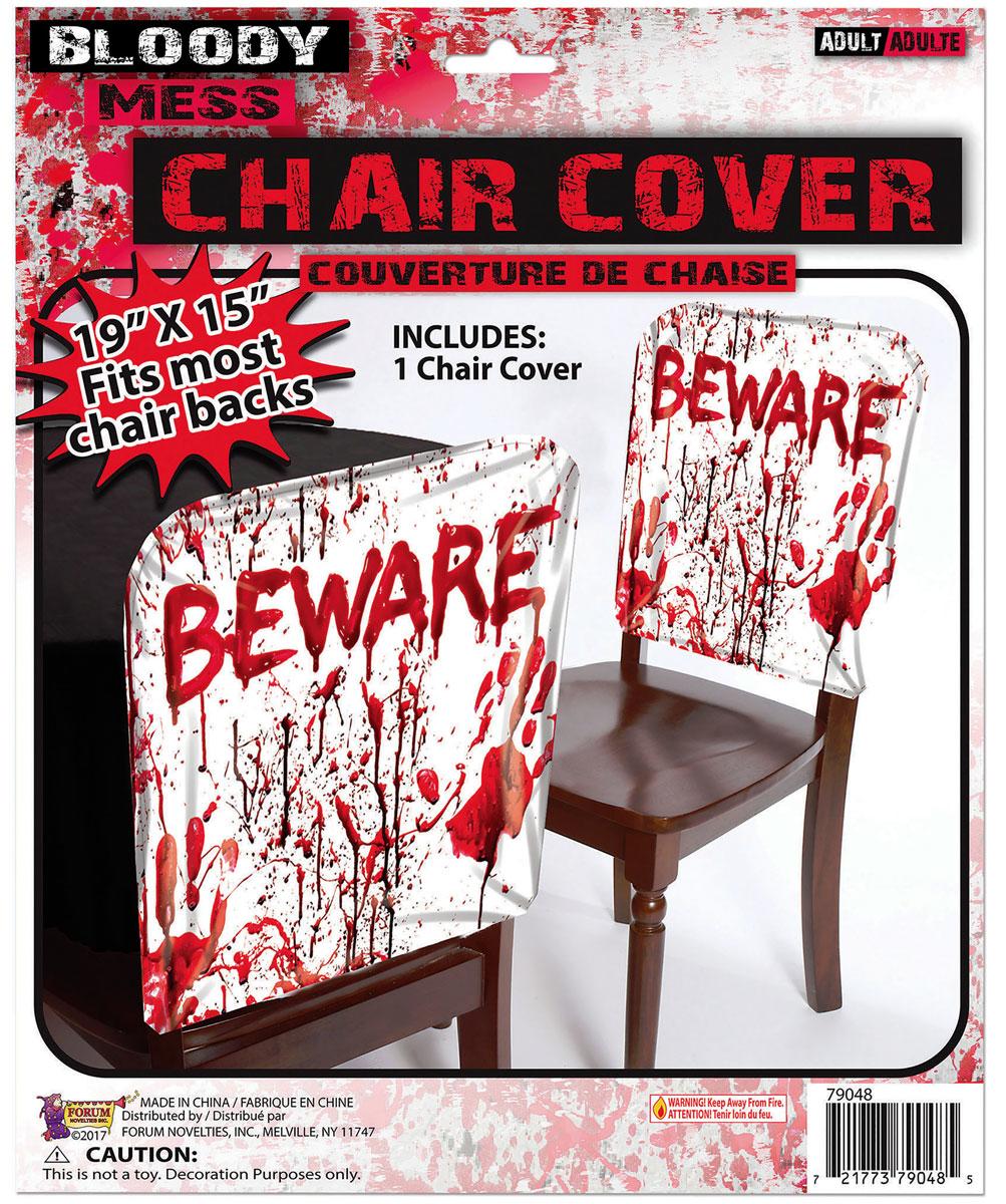 Halloween Bloody “Beware” Chair Cover by Forum Novelties 79048 available here at Karnival Costumes online Halloween party shop