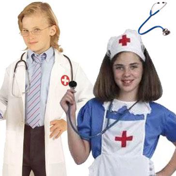 Childrens hospital doctor and nurse fancy dress costumes and dress-up outfits available here at Karnival Costumes online party shop