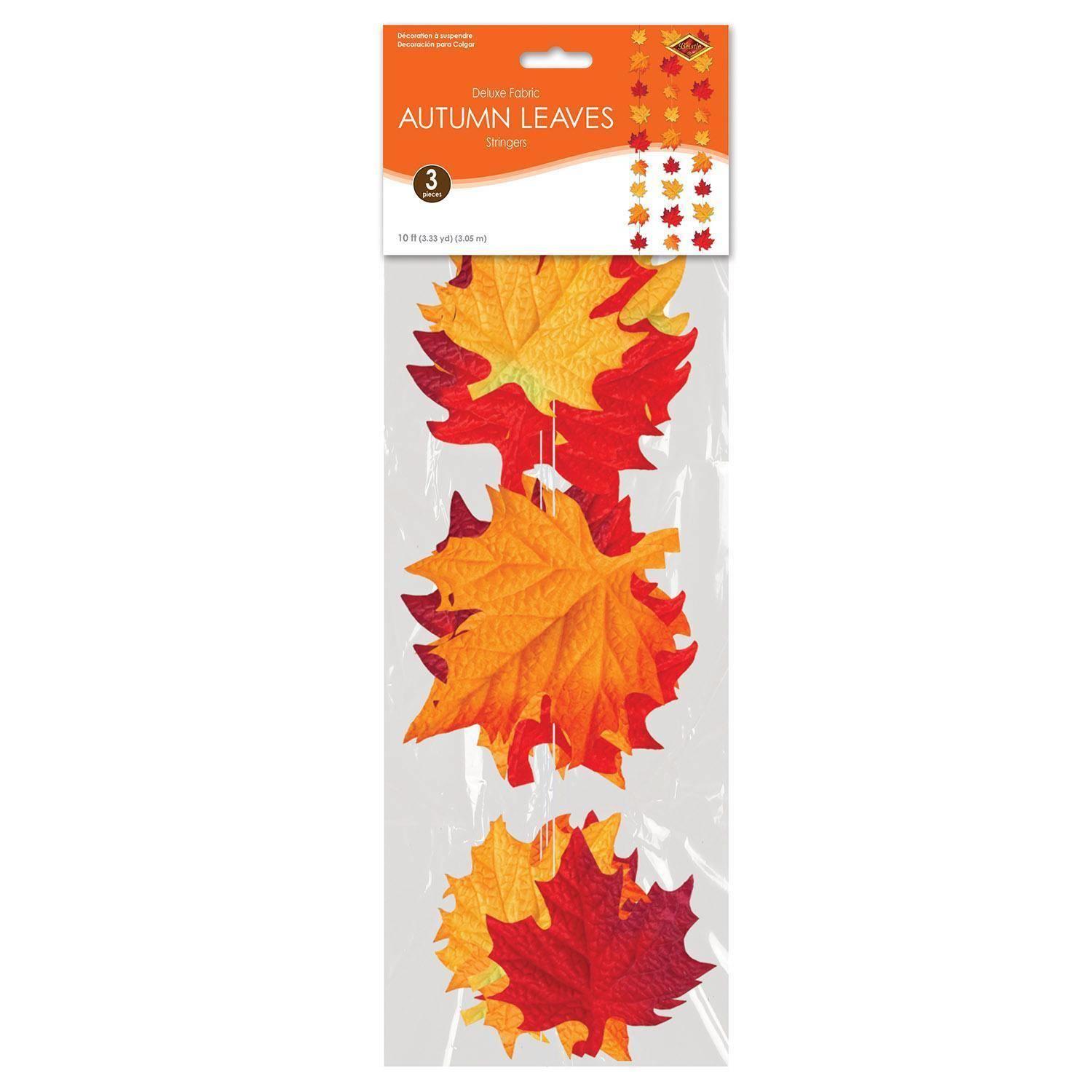 Deluxe Fabric Autumn Leaves Stringers 3pcs by Beistle 90016 available here at Karnival Costumes online party shop