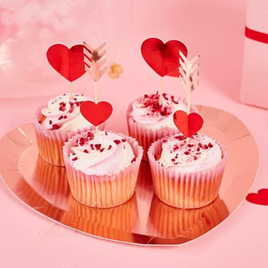 Red Hearts and Red Hearts with Arrows party food pick mix pk 12 by Club Green HBDV102 available here at Karnival Costumes online party shop