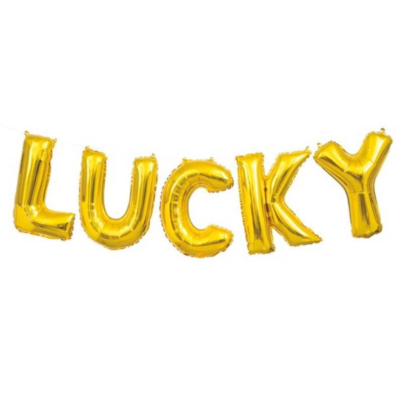 Lucky Foil Balloon Bunting by Unique 65927 available here at Karnival Costumes online party shop