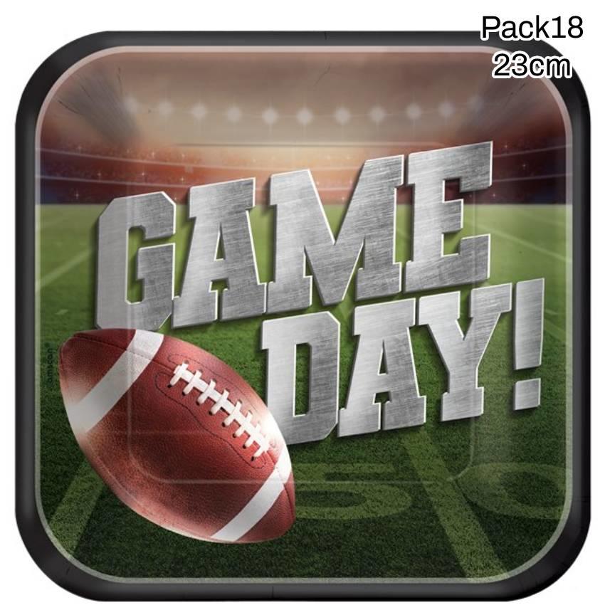 Pk18 23cm NFL American Football Paper Plates by Amscan 752526 available here at Karnival Costumes online party shop