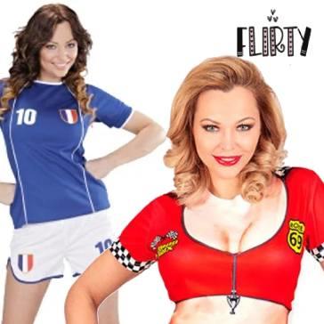 Flirty and sexy sports themed fancy dress costumes for men and women available here at Karnival Costumes online party shop