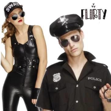 Flirty and sexy police men and women fancy dress costumes. Good selection available here at Karnival Costumes online party shop