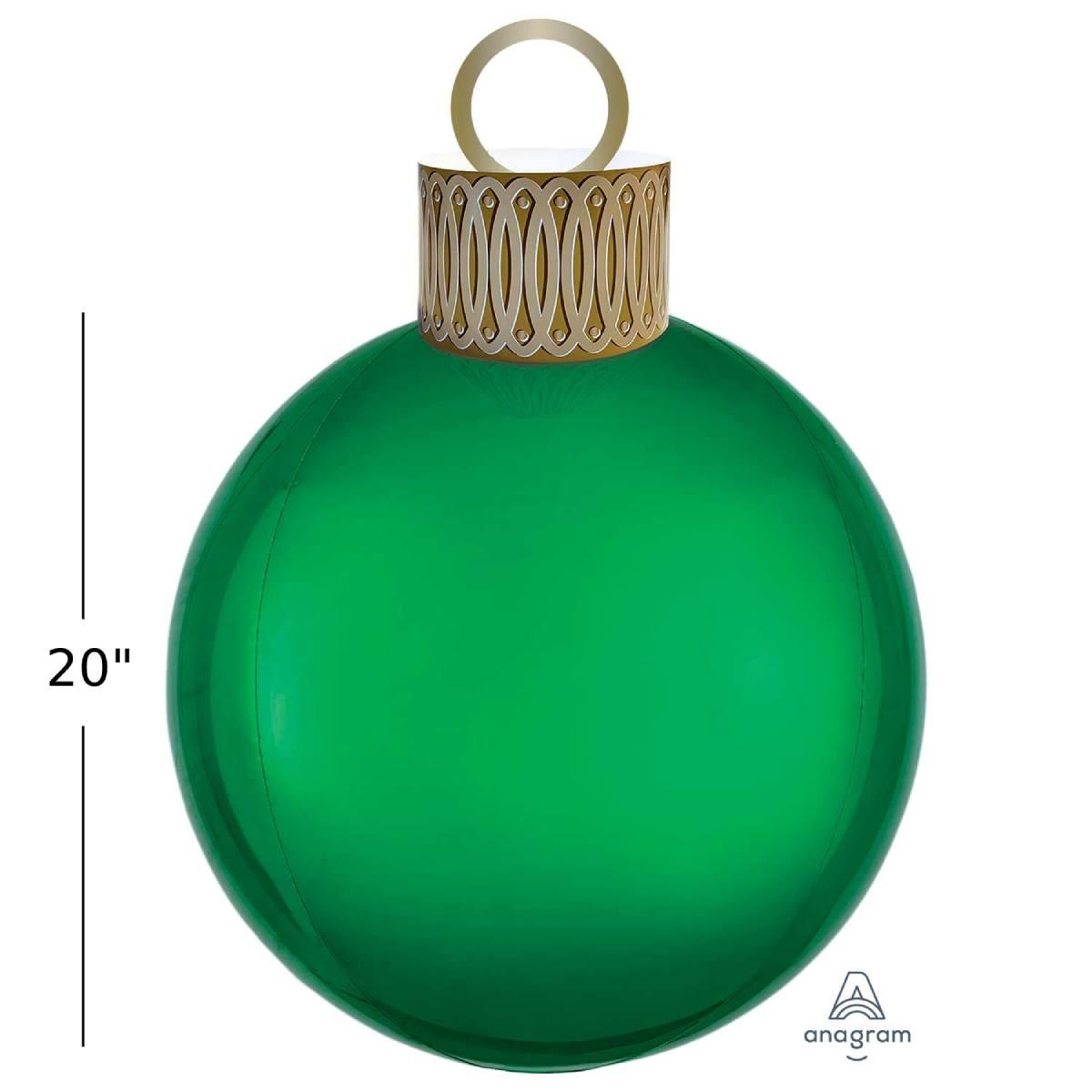 20" Green Orbz Foil Balloon Christmas Bauble Decoration Kit by Amscan 4040601 available here at Karnival Costumes online Christmas party shop