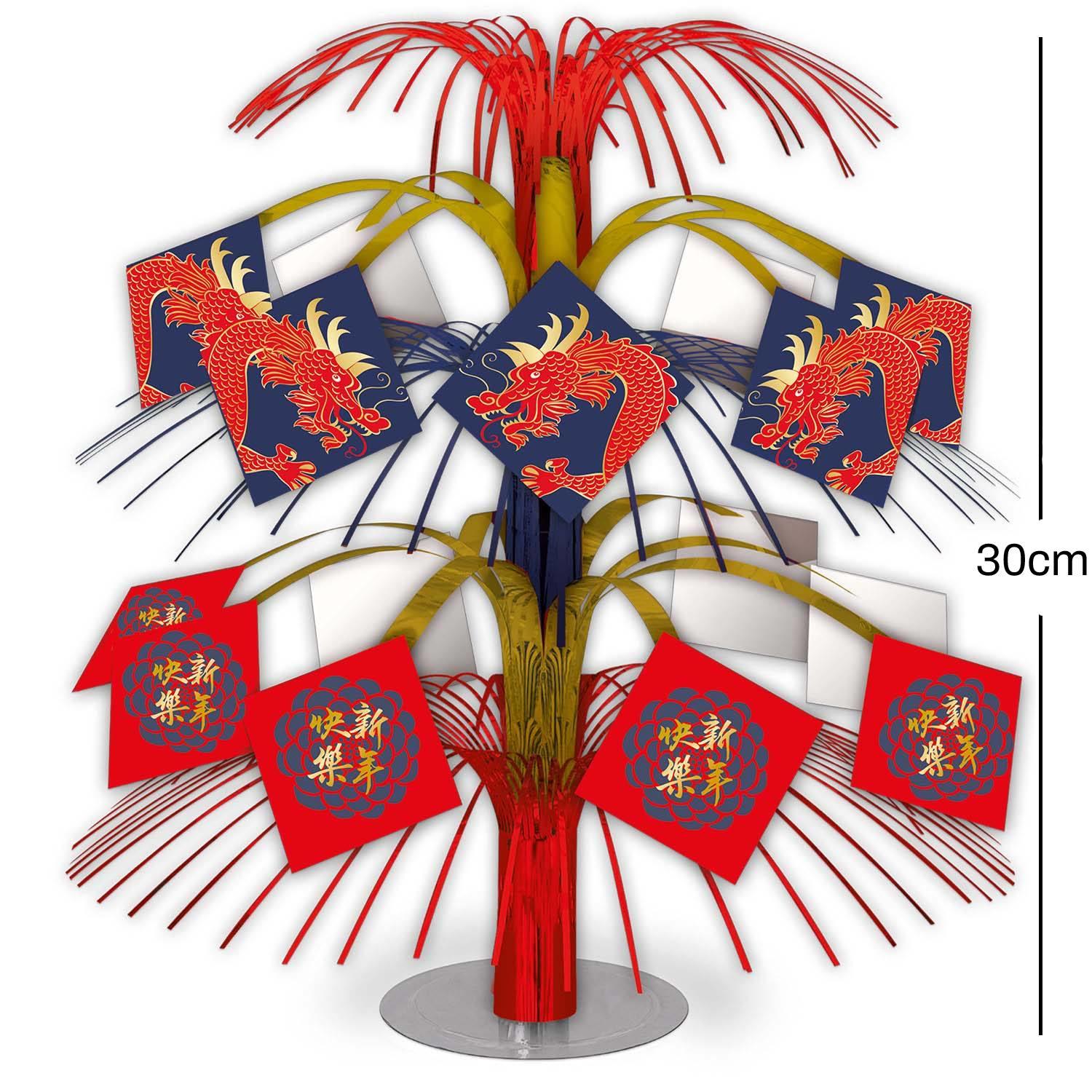 30cm tall Chinese New Year Foil Cascade Centrepiece 30cm by Amscan 9913291 available here at Karnival Costumes online party shop