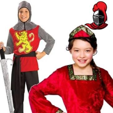 Children's Medieval themed fancy dress costumes for parties, school dress-up and book-week events. Great selection from boys and girls available here at Karnival Costumes online party shop..