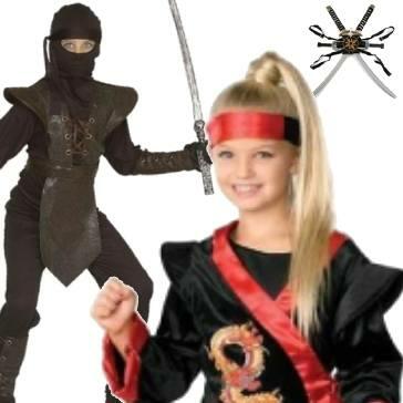 Children's Ninja fancy dress costumes for girls of all ages, Great selection available here at Karnival Costumes online party shop.